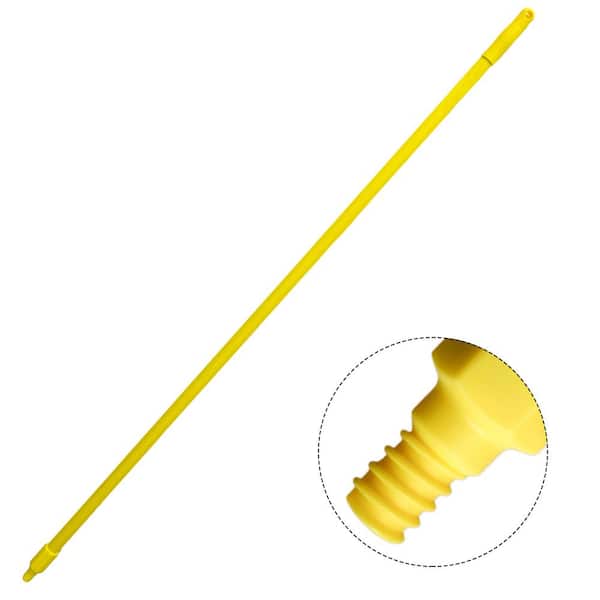 BISON LIFE 5 ft., Threaded Fiberglass Handle with Threaded Tips, Replacement Mop Handle with Standard Thread, Yellow (6-Pack)