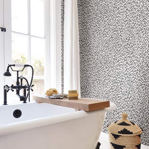 Black Pacific Peel and Stick Strippable Wallpaper (Covers 28.2 sq. ft.)