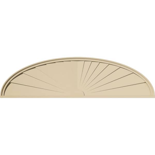70-in W x 18-1/2-in H x 2-in P Elliptical Sunburst Signature Urethane Pediment, Primed Tan