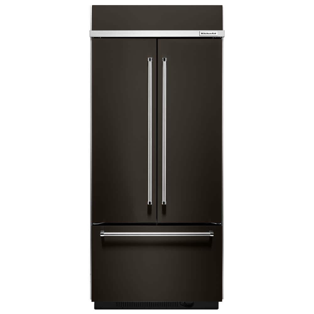 KitchenAid 20.8 cu. ft. Built-In French Door Refrigerator in Black Stainless with Platinum Interior