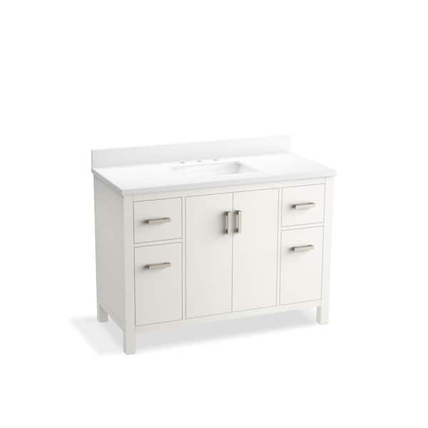 Kresla 49.02in. Single Sink Freestanding White Bath Vanity with White Quartz Top Assembled