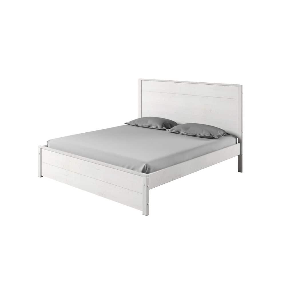 Hampton King Size Coastal White Pine Wood Bed