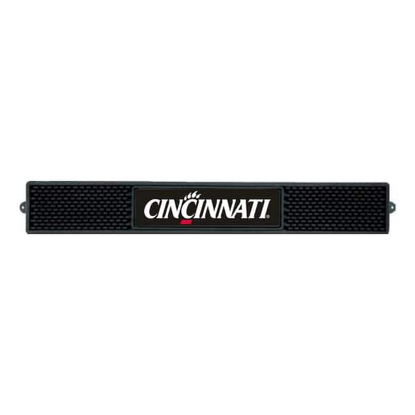 FANMATS NCAA- 3.25 in. x 24 in. Black University of Cincinnati Drink Mat