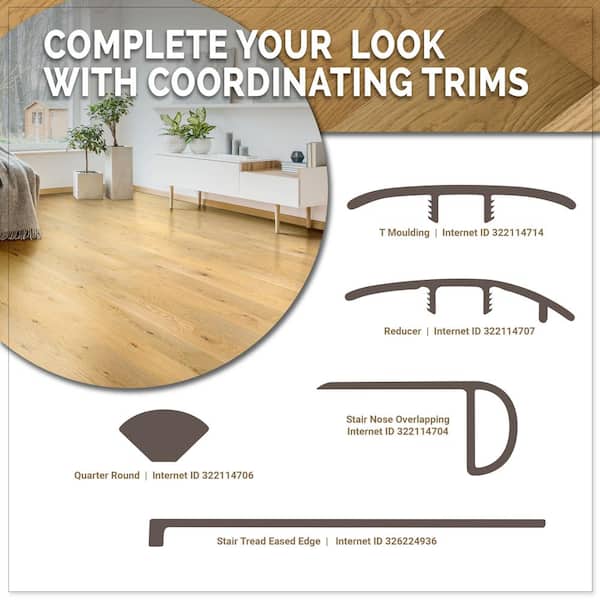 A&A Surfaces Woodridge Aurora Gold Oak 0.28 in. x 6.5 in. Waterproof Wire Brushed Engineered Hardwood Flooring (21.67 sq. ft./case)