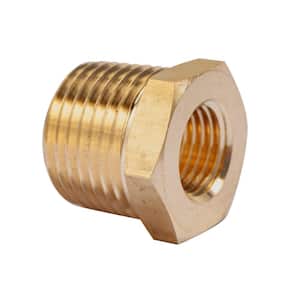 1/2 in. MIP x 1/4 in. FIP Brass Pipe Hex Bushing Fitting (5-Pack)