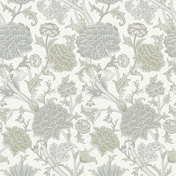 A-Street Prints Cray Floral Trail Green Non-Pasted Non Woven Wallpaper Sample
