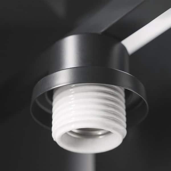 VOLISUN 4-Light Bathroom Vanity Light – Matte Black, Clear Glass Shades, E26 Sockets, Dimmable, UL-Certified, Mount Up Or Down, 2-Year Warranty