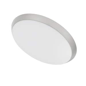11 in. Brushed Nickel Integrated LED Dimmable Selectable CCT Flush Mount Indoor Ceiling Light