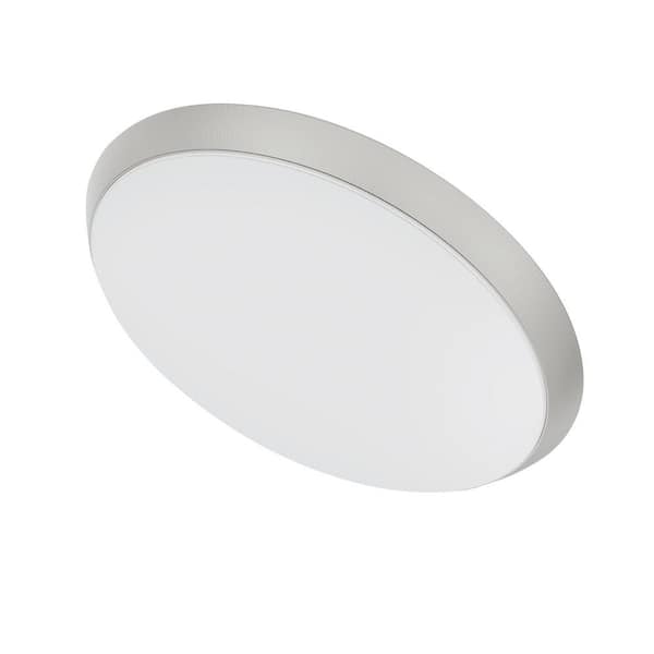 Commercial Electric 11 in. Brushed Nickel Integrated LED Dimmable Selectable CCT Flush Mount Indoor Ceiling Light