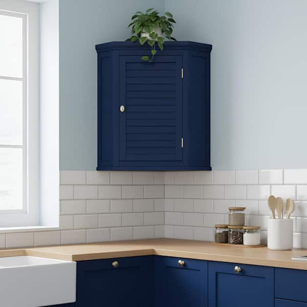 Glancy 15 in. W x 22.52 in. D x 24.02 in. H x Bathroom Storage Wall Cabinet in Navy
