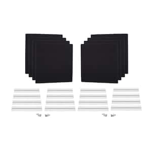 WAVERoom Pro Mini 1 in. x 12 in. x 12 in. Diffusion-Enhanced Sound Absorbing Acoustic Panels in Black (8-Pack)