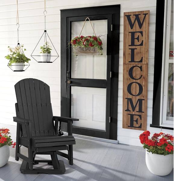 Innovaze Poly Lumber Plastic Swivel Outdoor Glider, HIPS Weather