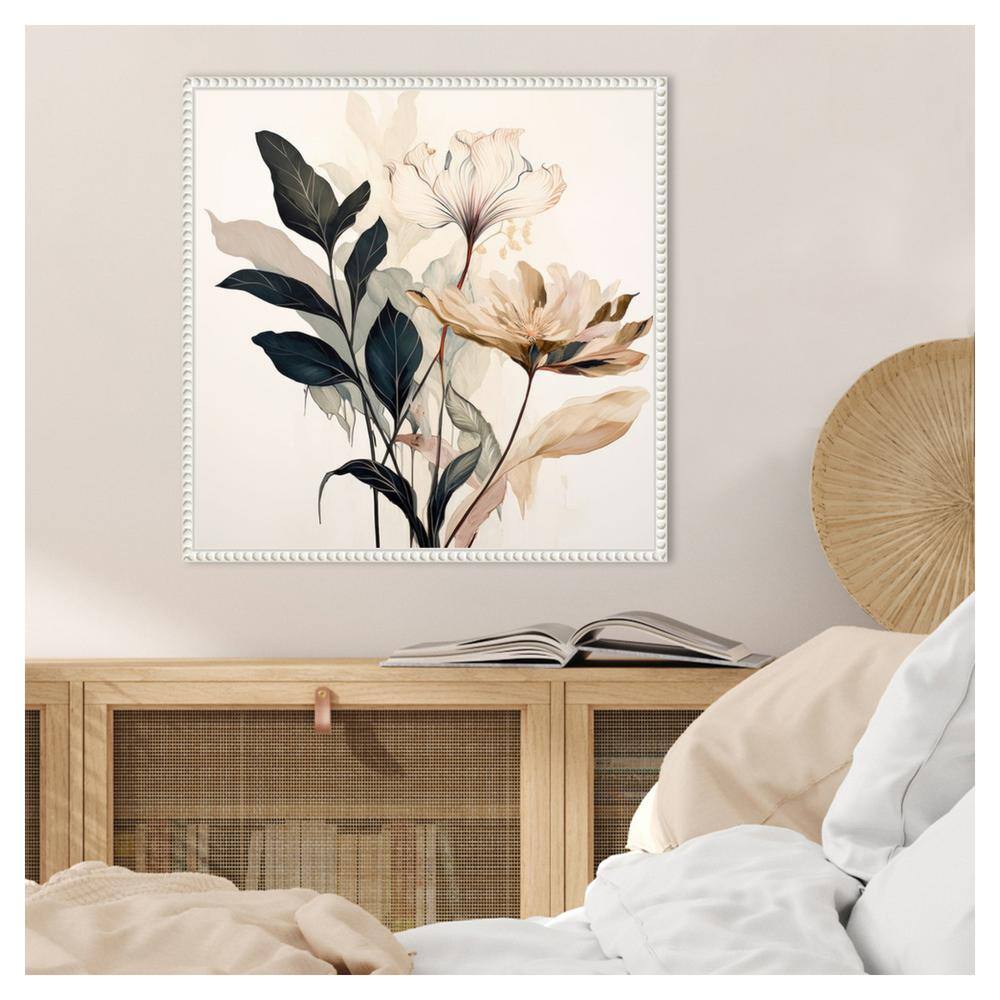 Whimsical Blossoms II White Floater Frame Canvas Art