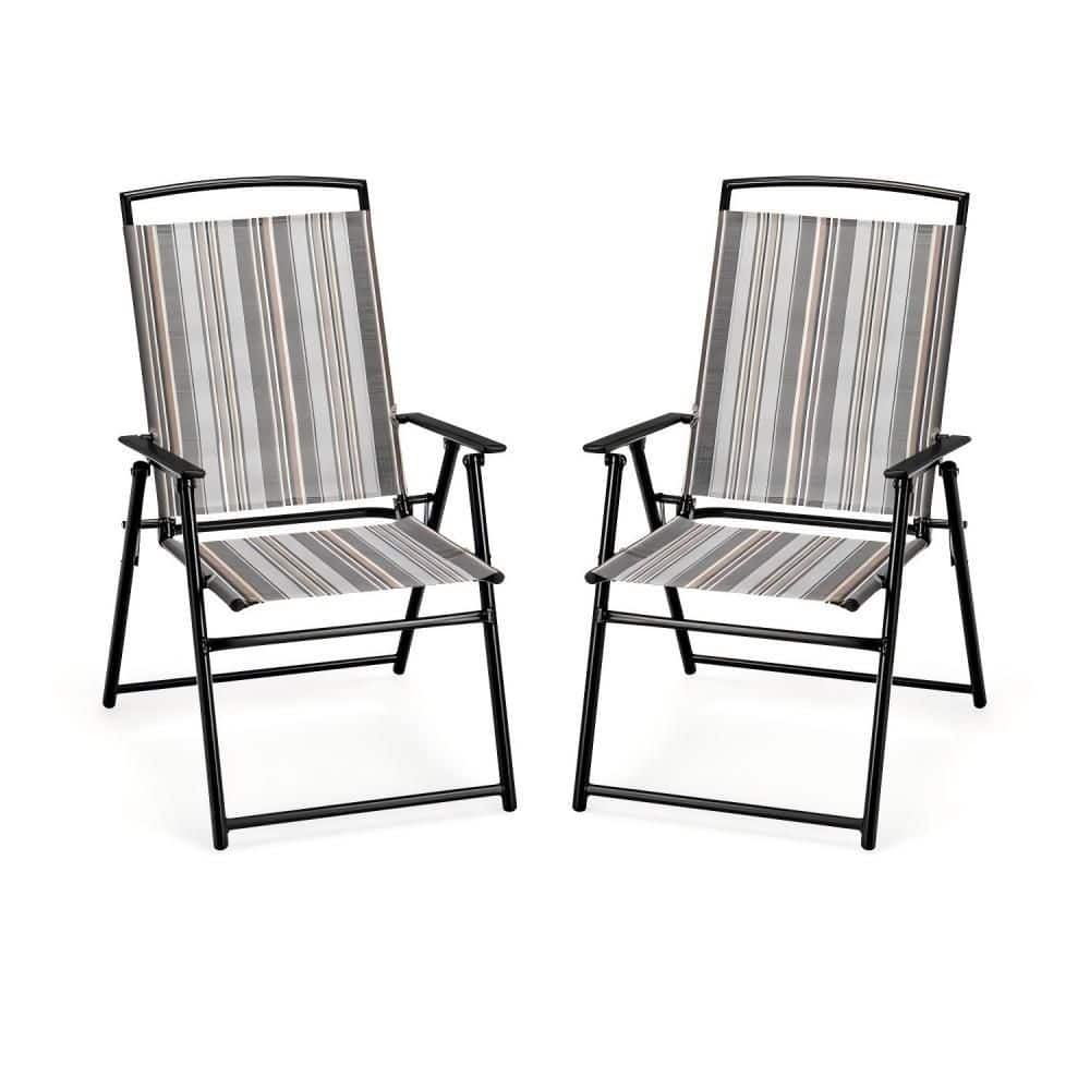 Set of 2 Patio Folding Chaise Lounge Chairs Sling Chairs Space-saving Dining Chair price history on PriceWatchPro