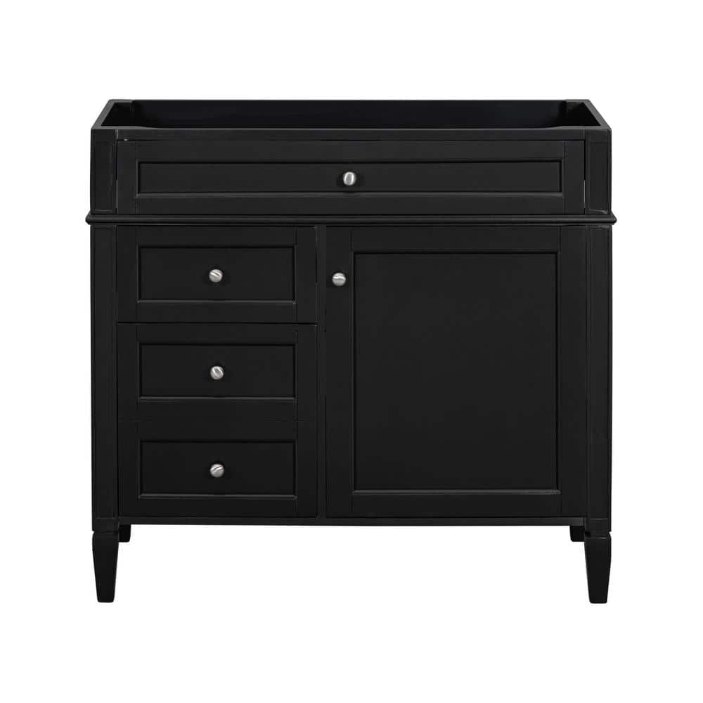 35 in. W x 17.87 in. D x 33 in. H Bath Vanity Cabinet without Top in Black 
