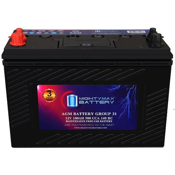 MM-G31 Start and Stop Car BCI Group 31 12V 100AH, 140RC, 900 CCA, Rechargeable AGM Car battery
