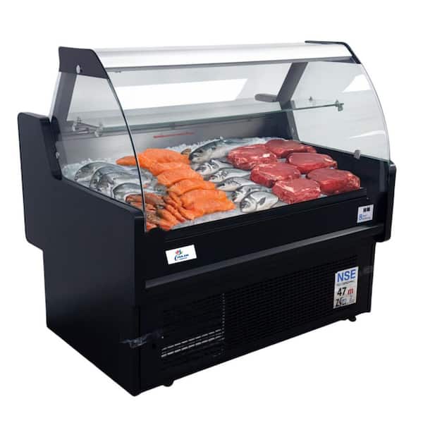 NSF Commercial 47 in. 22 cu. ft. Glass Door Refrigerated Deli Display Case Cooler in Black