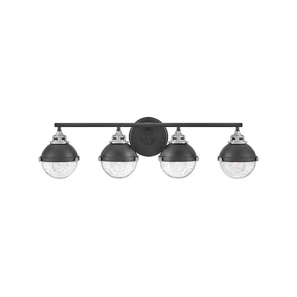 HINKLEY Fletcher 32.0 in. 4-Light Black Vanity Light