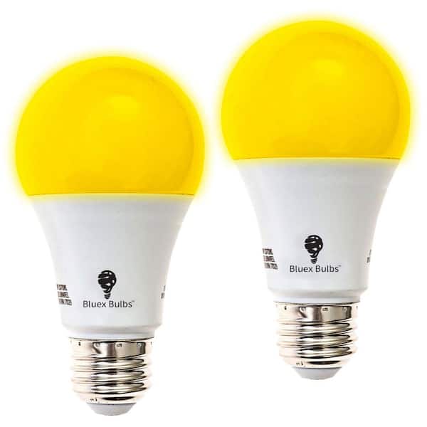 60-Watt Equivalent A19 Household Indoor/Outdoor LED Light Bulb in Yellow (2-Pack)