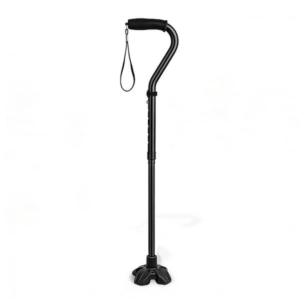 Walking Cane for Women and Men, Self Standing Walkers for Seniors with Wrist Strap, Large Quad Base