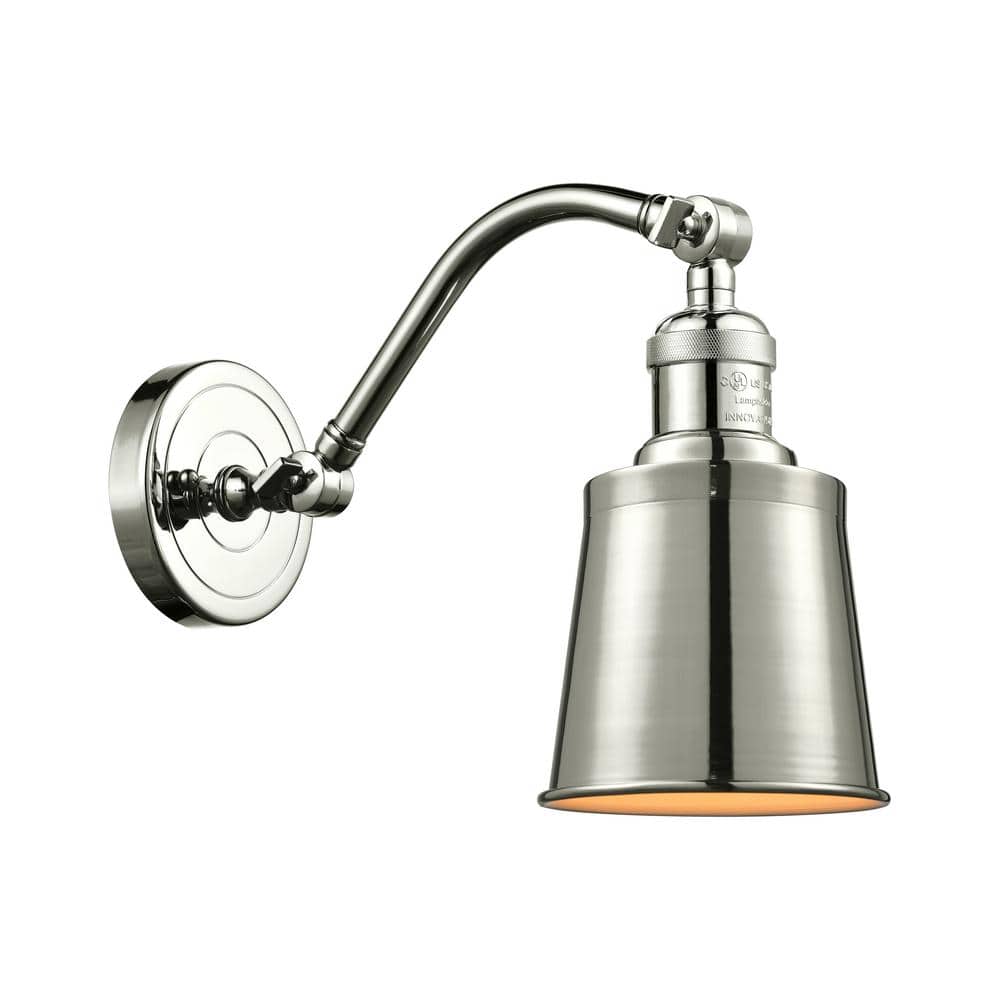 Addison 1-Light Polished Nickel Wall Sconce with Nickel Metal Shade price history on PriceWatchPro