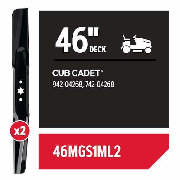 Riding Lawnmower Blades for 46 in. Deck, Fits Cub Cadet Riding Mowers, Set of 2 (46MGS1ML2)