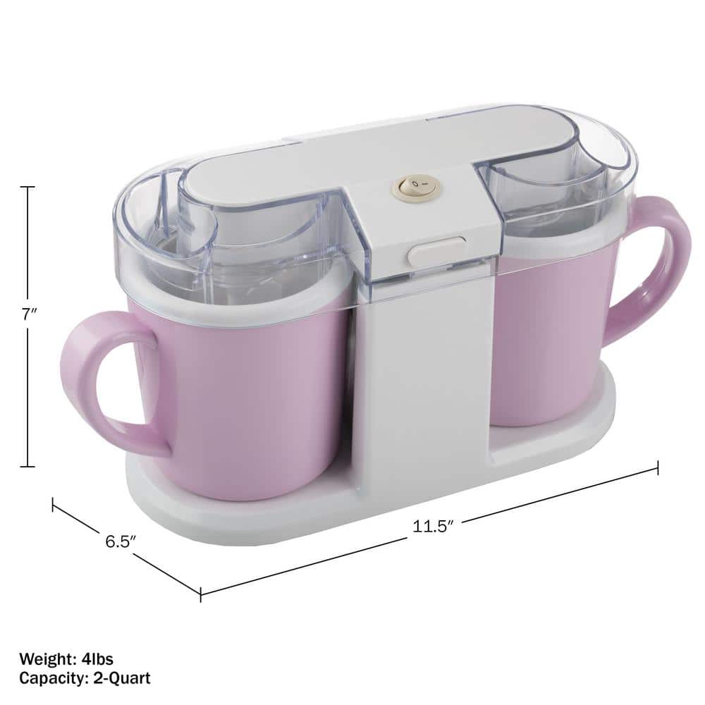 Pink 2QT Automatic Frozen Bowl Ice Cream Maker