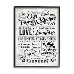 Our Family Recipe Kitchen Life Ingredients By Lettered and Lined Framed Print Typography Texturized Art 11 in. x 14 in.