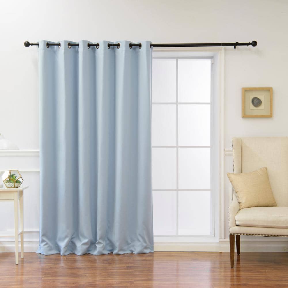 Best Home Fashion Sky Blue Grommet Blackout Curtain - 80 in. W x 96 in. L  GROM_WIDE-80X96-SKY.BLUE - The Home Depot