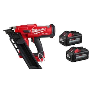 M18 FUEL 3-1/2 in. 18-Volt 30-Degree Lithium-Ion Brushless Cordless Framing Nailer w/2-Pack of 6.0ah Batteries