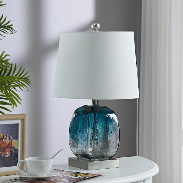Richmond 20.5 in. Blue Table Lamp Set with USB