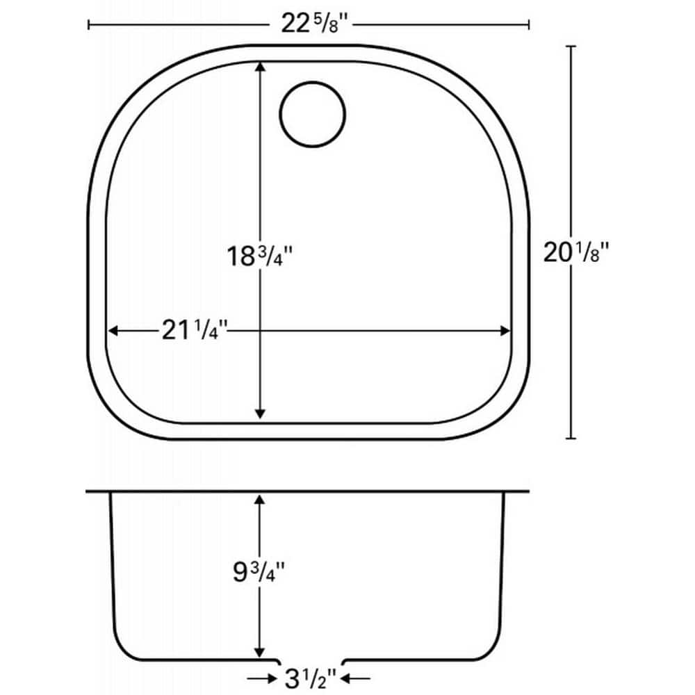 Stainless Steel 23'' Single Bowl Drop-In Kitchen Sink