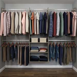 Deluxe Closet Storage 48 in. W x 96 in. Weathered Gray Wood Starter Closet System