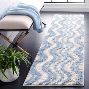 Norway Blue/Ivory 2 ft. x 8 ft. Abstract Striped Runner Rug