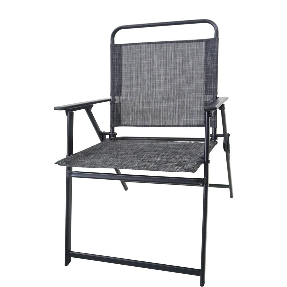 Black Metal Outdoor Patio Dining Set with Umbrella for 4