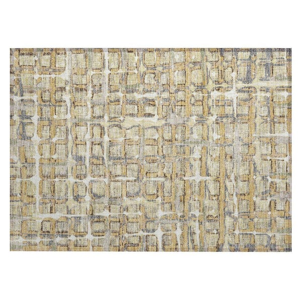 Chantille Machine Washable Indoor/Outdoor Abstract ACN2762 Wheat 3 ft. x 4 ft. Area Rug