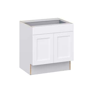 Mancos Bright White Shaker Assembled Accessible ADA Base Cabinet with 1 Drawer (30 in. W x 32.5 in. H x 23.75 in. D)
