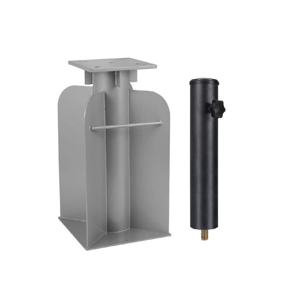 18 lb. Steel In-ground Umbrella Base with Umbrella Stand Tube, Patio Umbrella Base In Ground, Silver price history on PriceWatchPro