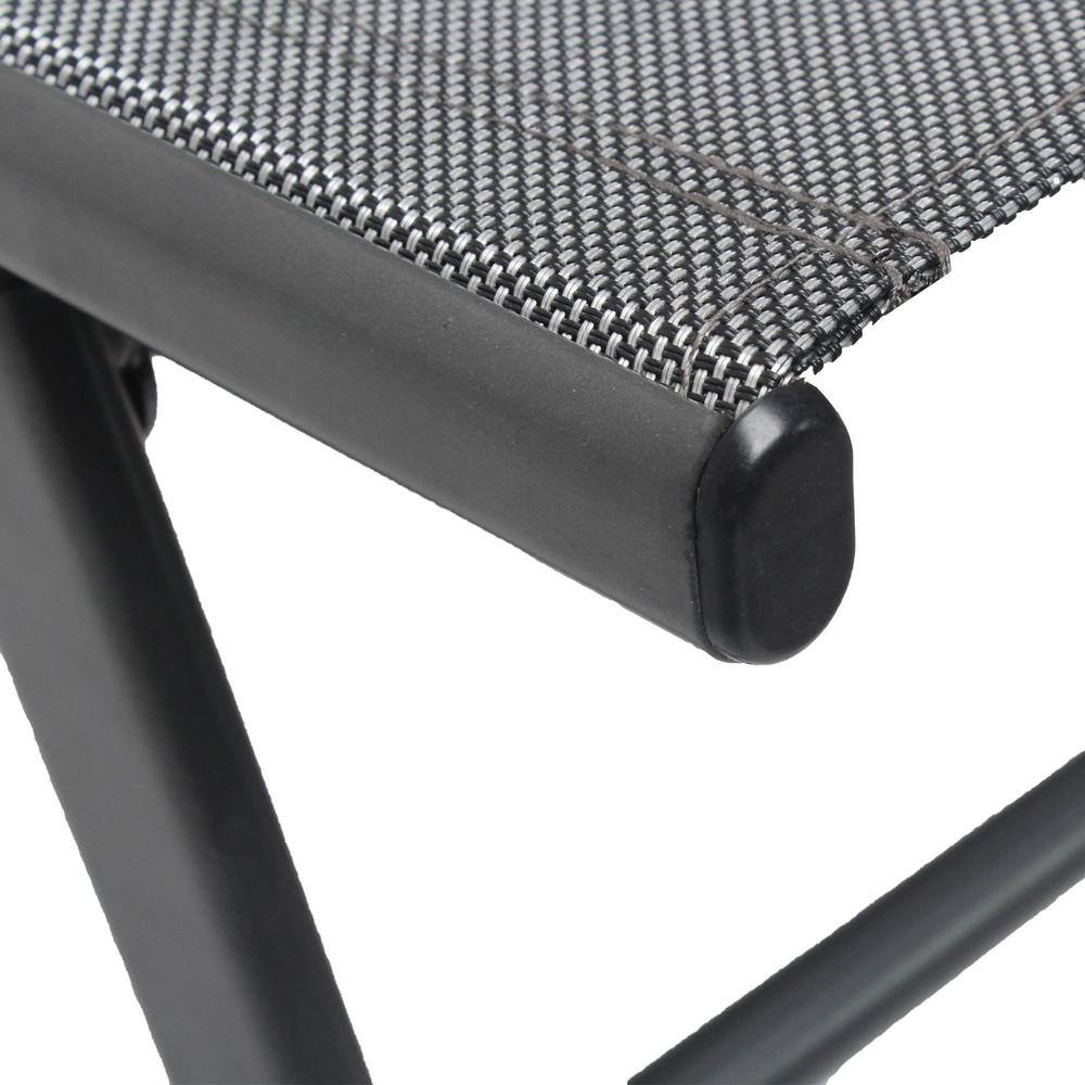 Gray Steel Frame Weather Resistant Outdoor Chaise Lounge