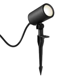 250 Lumens Black Plug-in Integrated LED Outdoor Spotlight with Timer and 10 ft. Power Cable