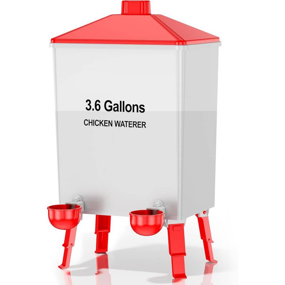 3.6 gal. Chicken Waterer Bucket with Adjustable Foldable Legs and Anti Roost Cone for Clean Coop Environment price history on PriceWatchPro