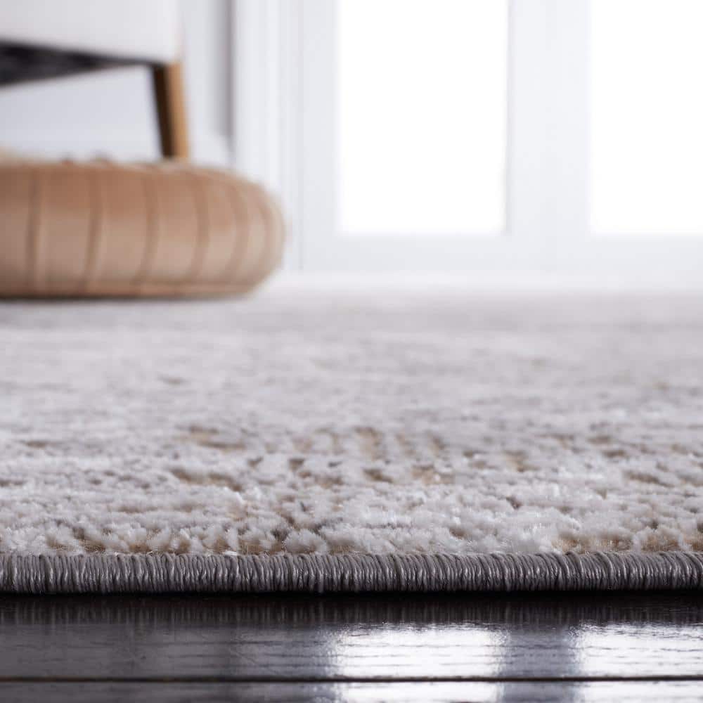 Amelia Abstract Beige & Gray 8' x 10' Synthetic Area Rug