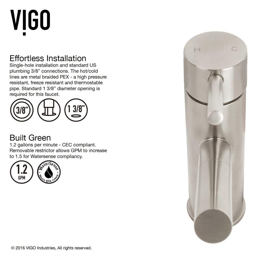 Modern Black Nickel Single-Hole Bathroom Faucet with Ceramic Disc