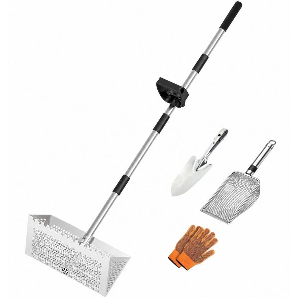 55 in. Stainless Steel Handle Stainless Steel Rake Sand Flea Sifter Shark Tooth Mesh Rake for Beach, 1 Piece price history on PriceWatchPro