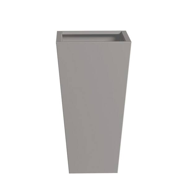 73 qts. Gray Metal Tapered Planter Pot Indoor/Outdoor Planter Box with Drainage Hole (15 in. W x 28 in. H)