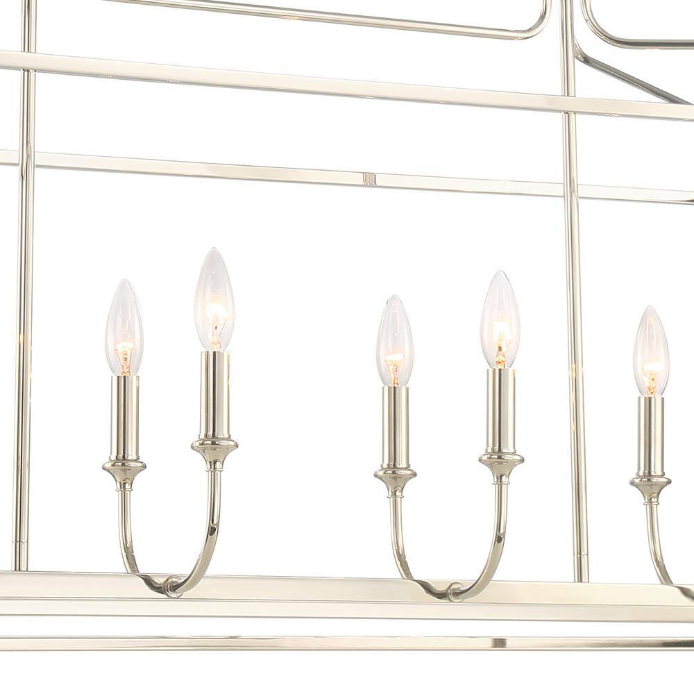 Sylvan Polished Nickel 8-Light Rectangular Chandelier