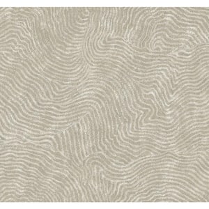 Taupe Modern Wood Metallic Non-Pasted Non-Woven Paper Wallpaper