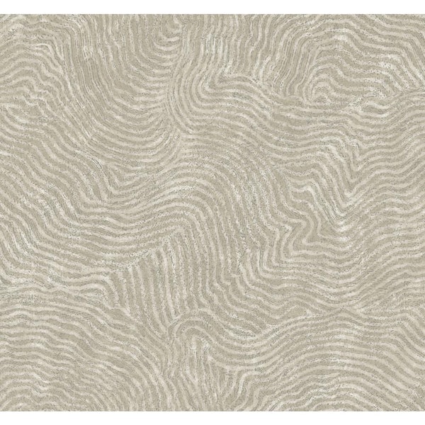 Taupe Modern Wood Metallic Non-Pasted Non-Woven Paper Wallpaper