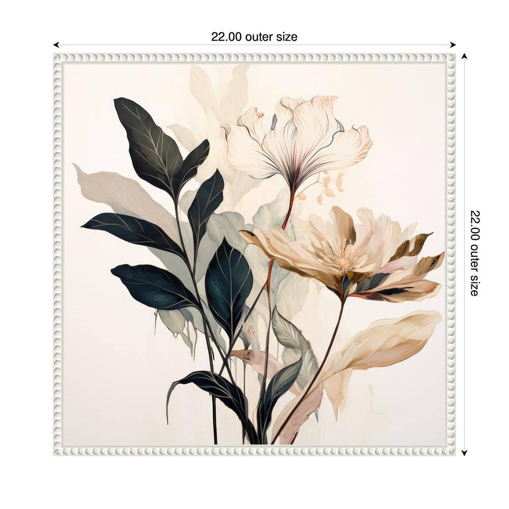 Whimsical Blossoms II White Floater Frame Canvas Art