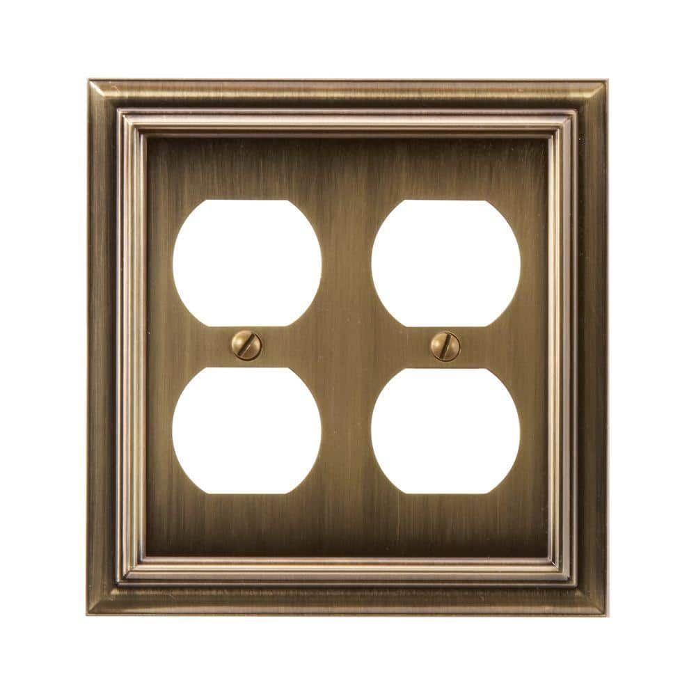 Continental 2 Gang Duplex Metal Wall Plate - Brushed Brass price history on PriceWatchPro